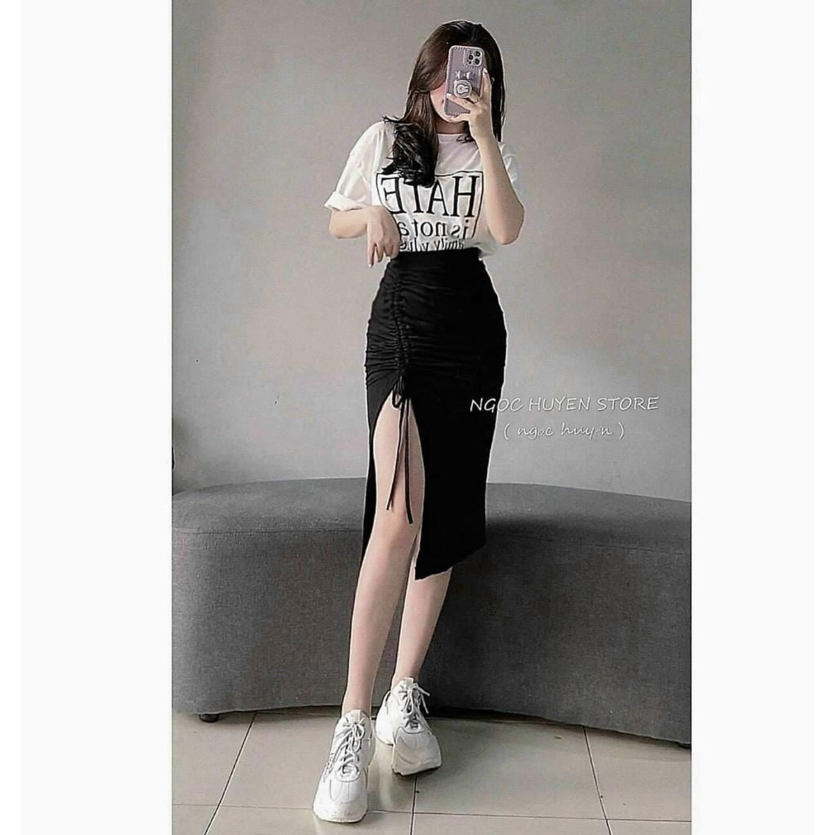 Chân Váy Dài Thiết Kế Xẻ Tà Xô Linen VD2Y0802