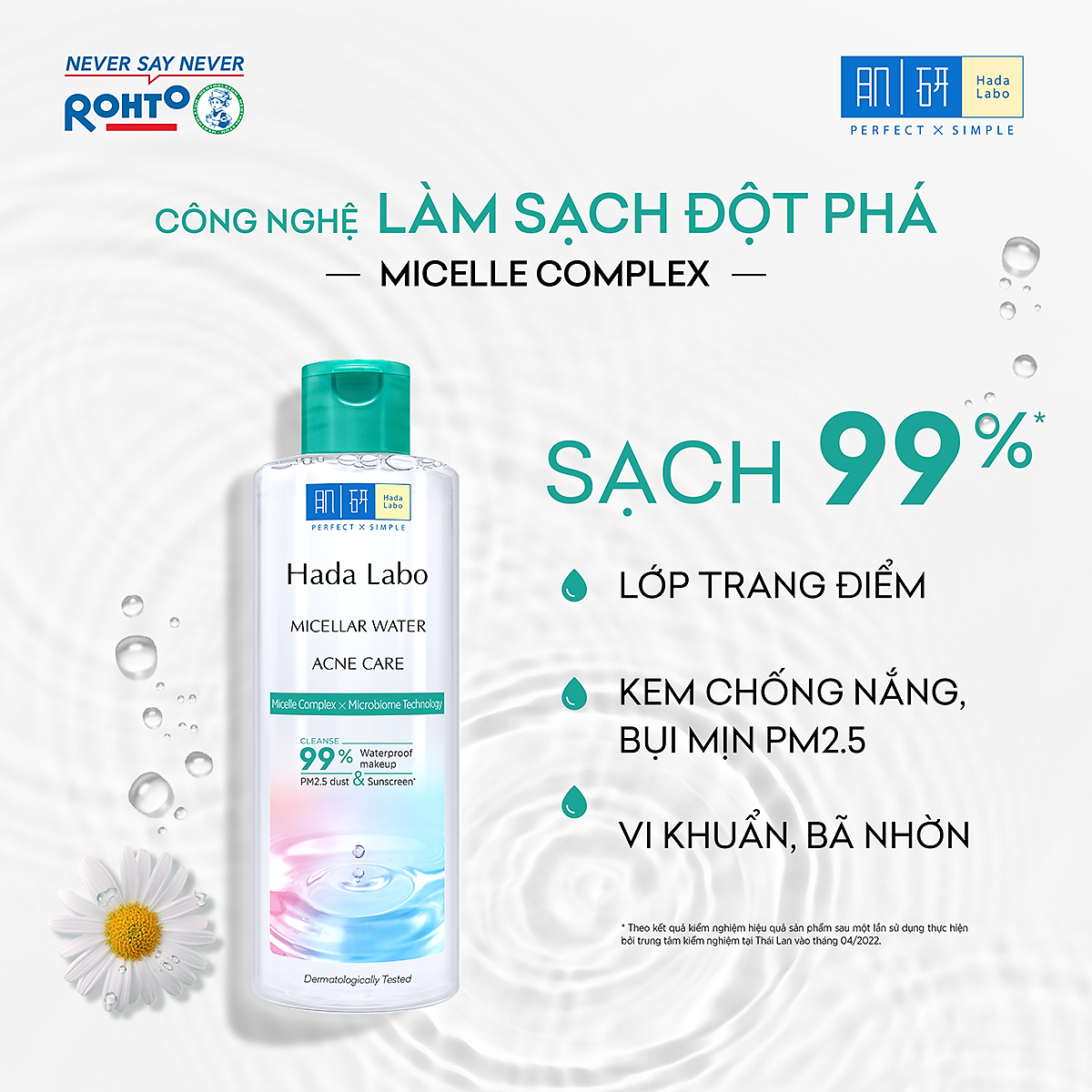 Nước tẩy trang sạch sâu cho da mụn, nhạy cảm Hada Labo Micellar Water Acne Care 240ml