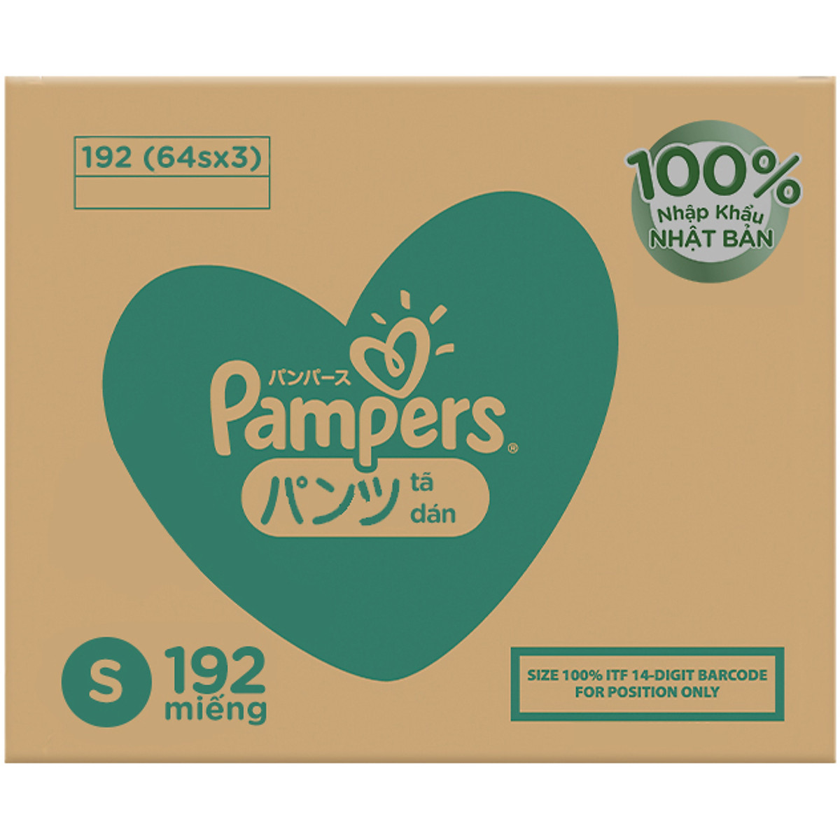Thùng 3 Gói Tã/ Bỉm Dán PAMPERS Nhật Thượng Hạng, Size NB(70 miếng, dưới 5kg)/ S(64 miếng, 4-8kg)/ M(52 miếng, 6-12kg)/ L(42 miếng, 9-14kg), Siêu Mềm Mịn & Thoáng Khí