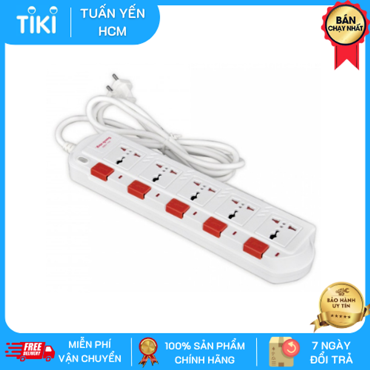 Ổ cắm Điện Quang ĐQ ESK SM750SL (5 lỗ 3 chấu)