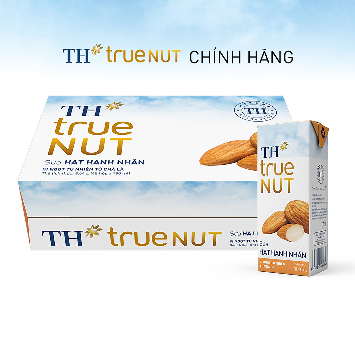 Thùng 48 hộp sữa hạt hạnh nhân TH true NUT 180 ml (48 Hộp)