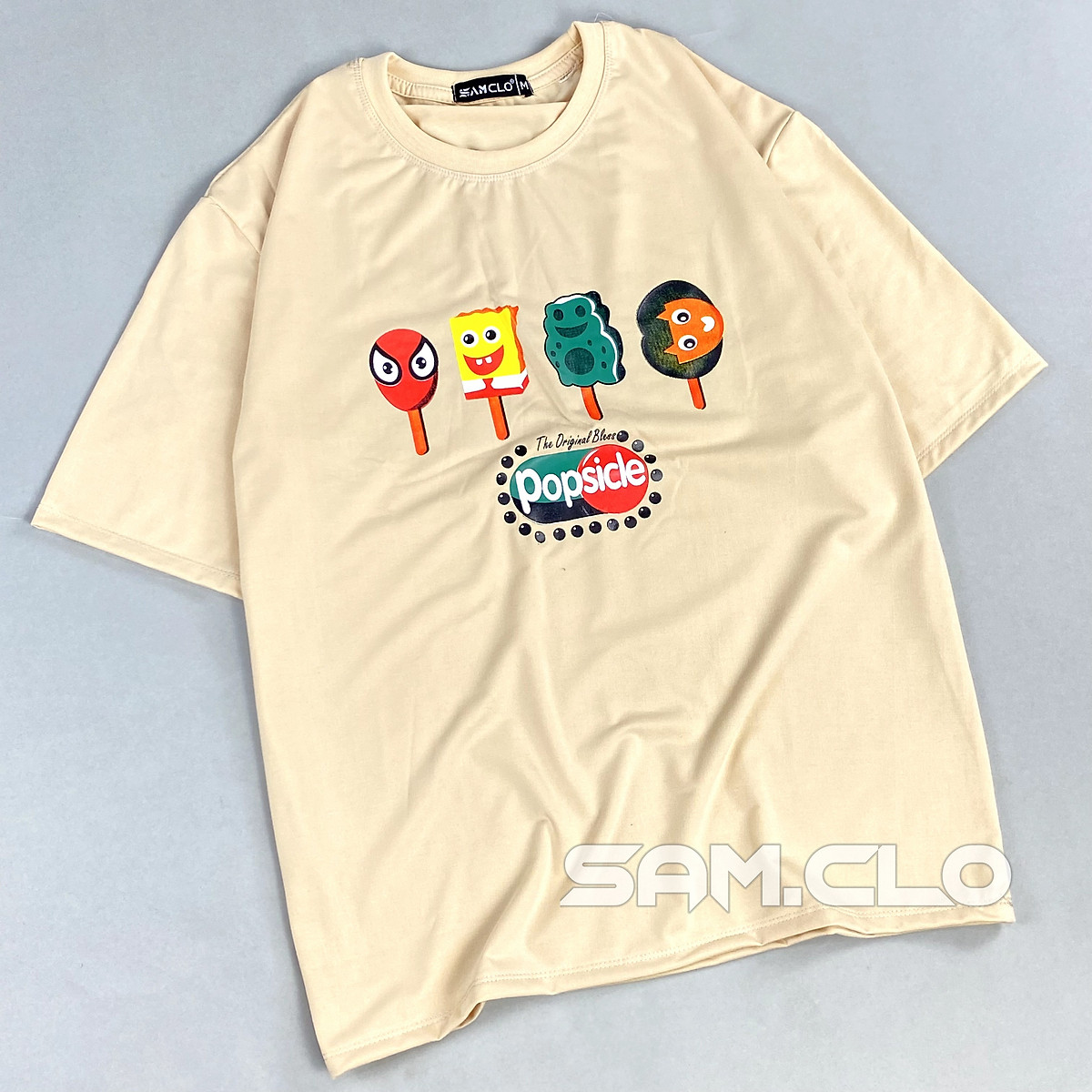 Áo phông tay lỡ nam nữ SAM CLO thun form rộng dáng Unisex - mặc cặp, nhóm, Áo Phông Tay Lỡ Nam Nữ Sam Clo Thun Form Rộng Dáng Unisex - Mặc Cặp, Nhóm,