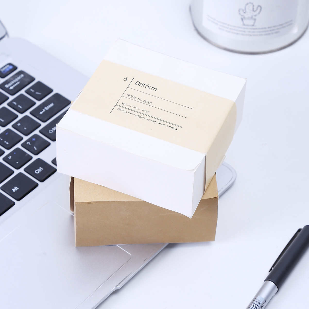 Giấy Nhắn Sticky Note Deli 98X98Mm - 400 Tờ - Màu Trắng/Nâu - 1 Tệp - 21708/21709