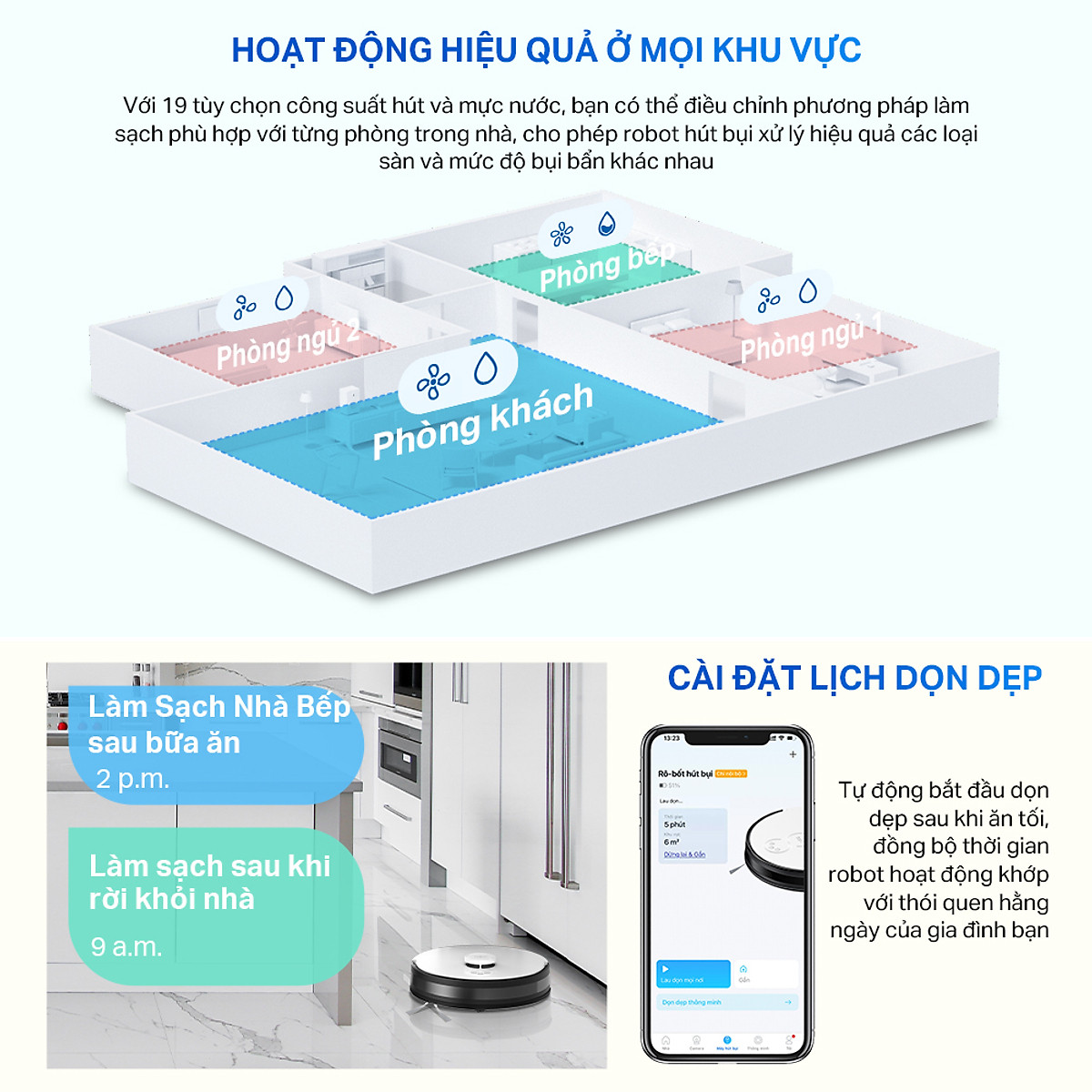 Robot Hút Bụi Và Lau Nhà TP-Link Tapo RV20 Mop / RV20 Mop Plus Điều Hướng LiDar MagSlim - Hàng Chính Hãng
