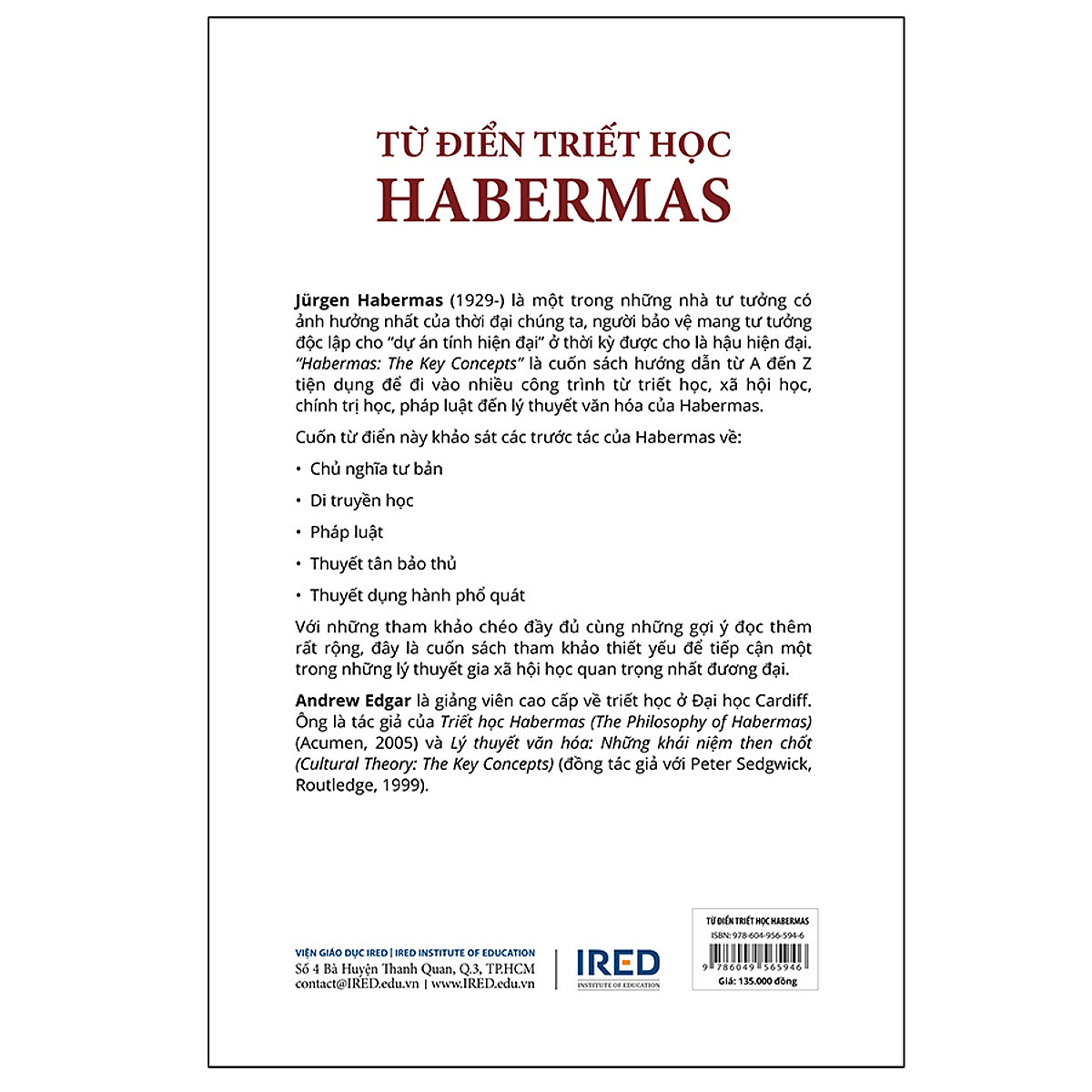 Từ Điển Triết Học Habermas (Habermas: The Key concepts) - Andrew Edgar - IRED Books