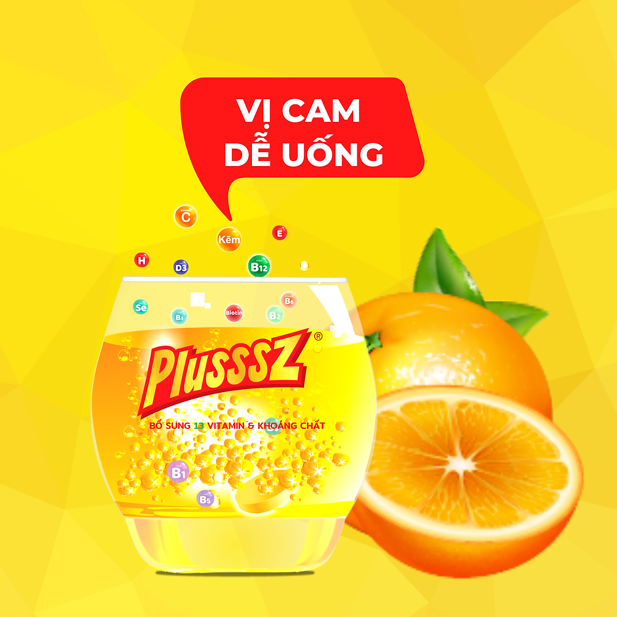 Viên bổ sủi bọt Plusssz Max Multivitamin không đường hương vị cam