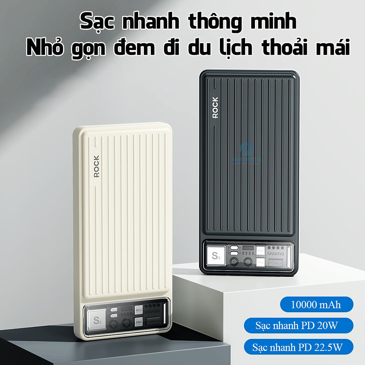 Pin dự phòng PD 20W Rockspace P91 sạc nhanh 10000mAh Hàng chính hãng bảo hành 12 tháng