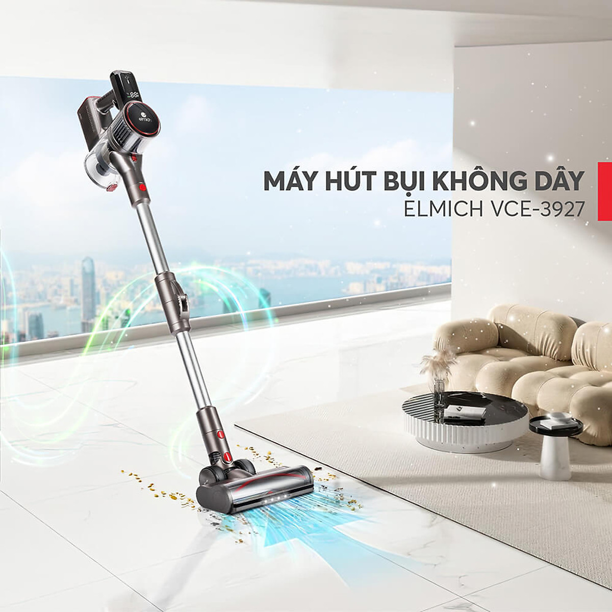 Máy hút bụi không dây Elmich VCE-3927 - Hàng Chính Hãng