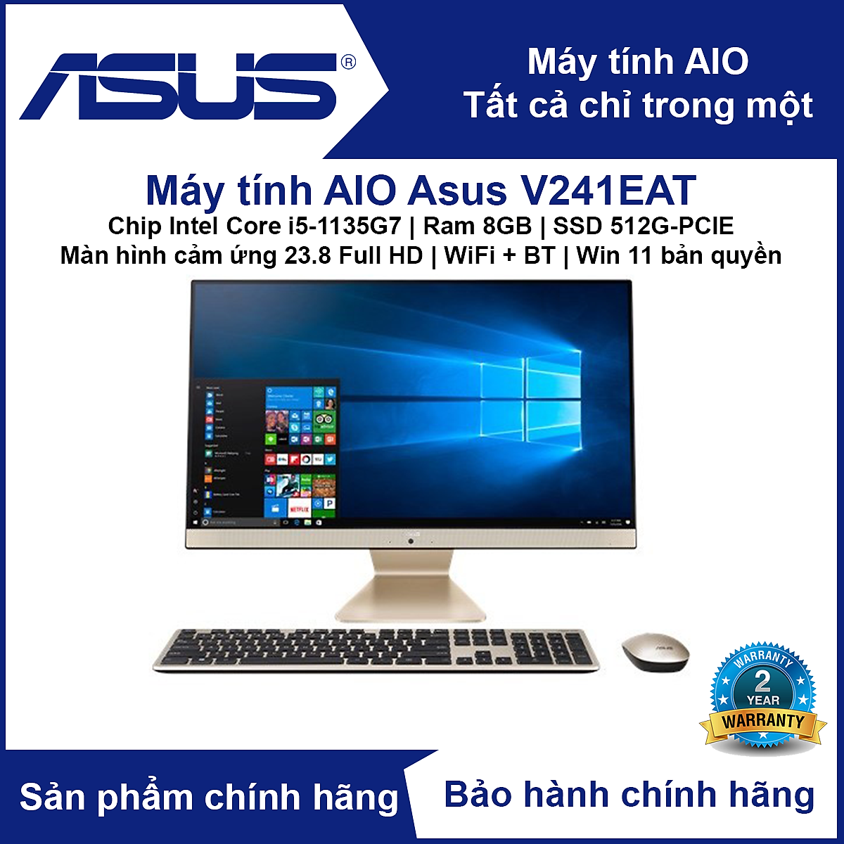 Máy tính All In One PC ASUS V241EAT - V241 (màn hình cảm ứng 23.8 ...