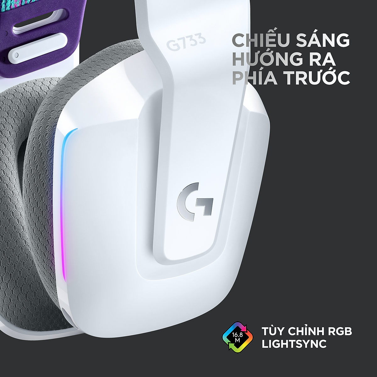 Tai nghe Gaming Logitech G733 LIGHTSPEED Wireless 7.1 RGB - Hàng Chính Hãng