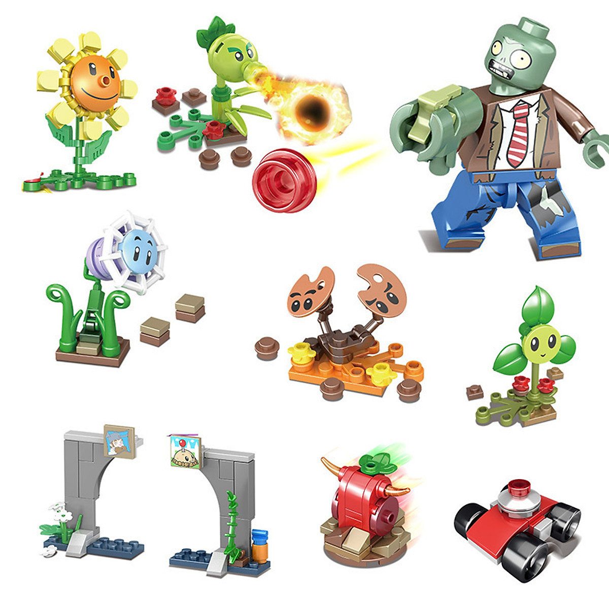 SHENG YUAN SY SY1531 1531 Xếp hình kiểu Lego Plants Vs Zombies 2 8 Models 8 Mô  Hình giá sốc rẻ nhất