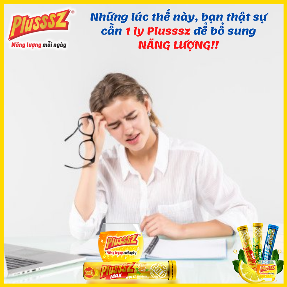 Viên bổ sủi bọt Plusssz Max Multivitamin không đường hương vị cam