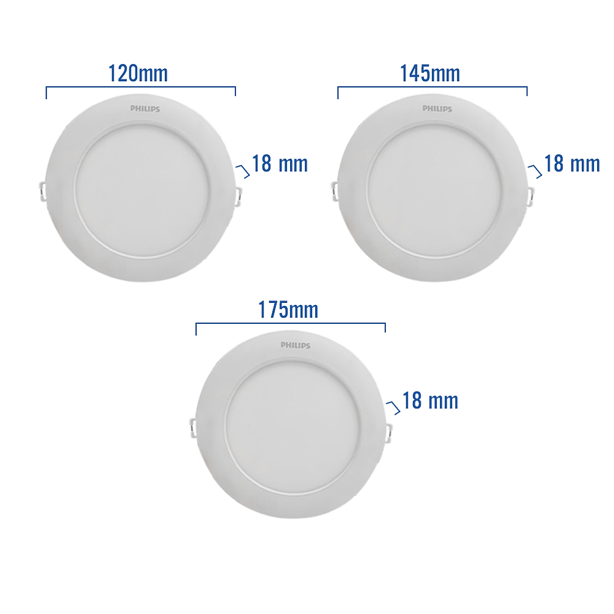 Bộ đèn Philips LED âm trần DL262 công suất (6W, 9W, 12W)