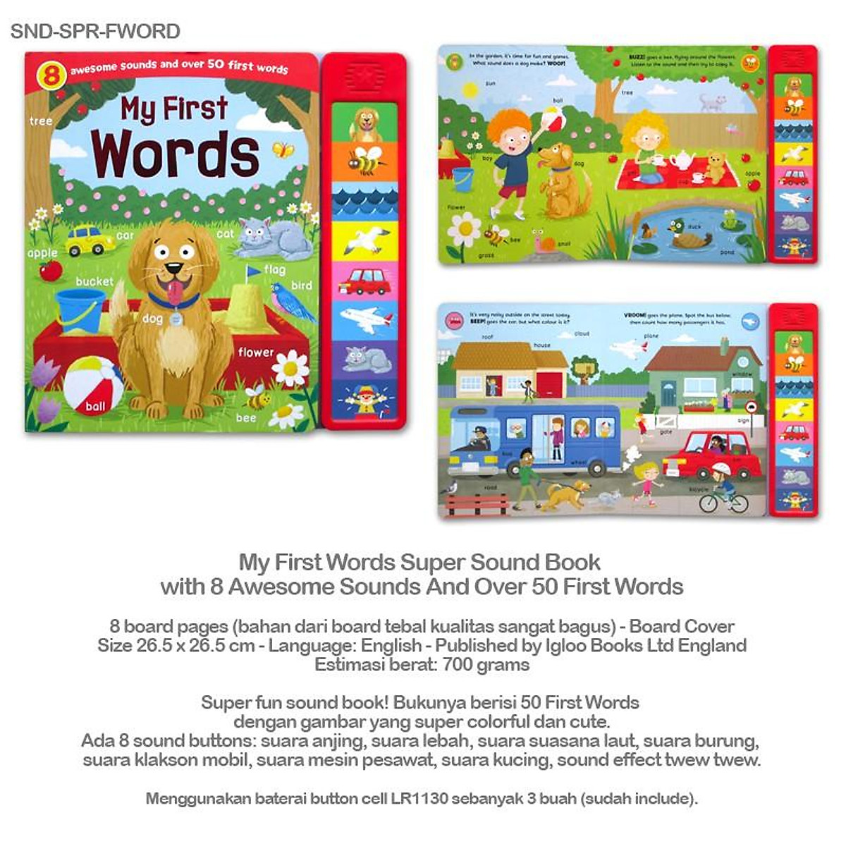 My First Words Super Sound Book with 8 Awesome Sounds And Over 50 First Words