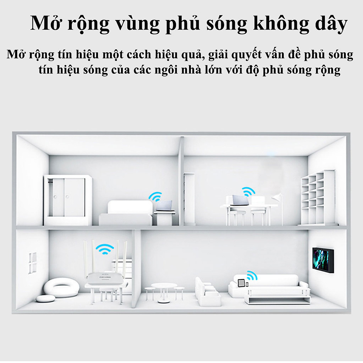 Cục PhátWifi 4 Râu PIX-LINK LV-WR08Q, Modem Wifi 300Mbps Cường Độ Sóng Khỏe, Phủ Sóng Rộng - Hàng chính hãng