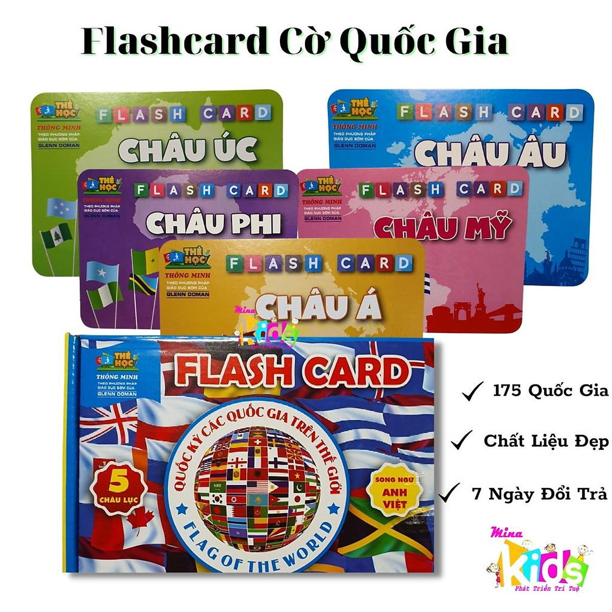 Flashcard Cờ Các Nước Song Ngữ 175 Quốc Gia Cho Bé Vừa Học Mà Chơi