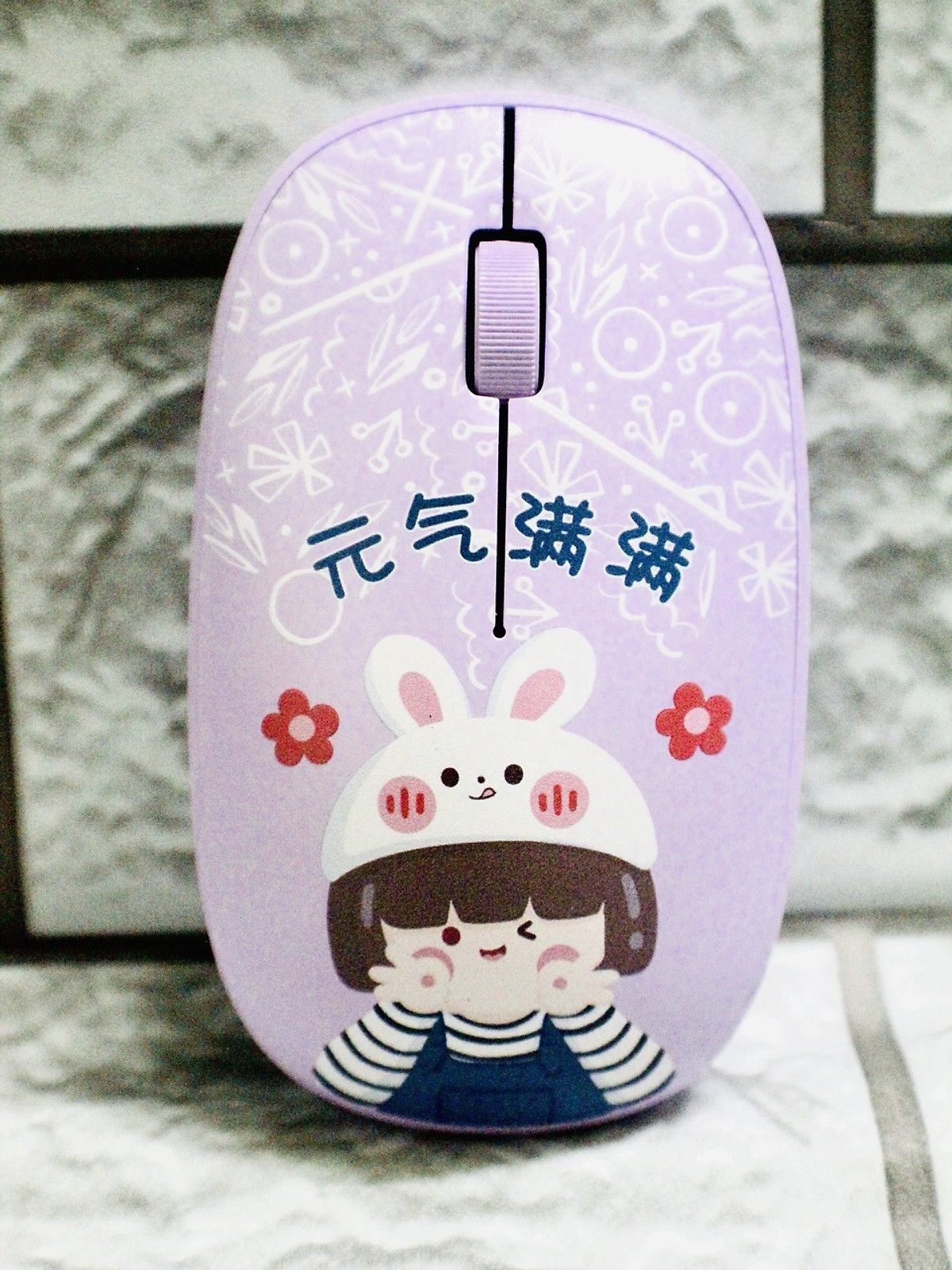 Chuột Tĩnh Âm Không Dây 2.4GHz Linrui T9 Hình Hoạt Hình Dễ Thương - Hàng Chính Hãng