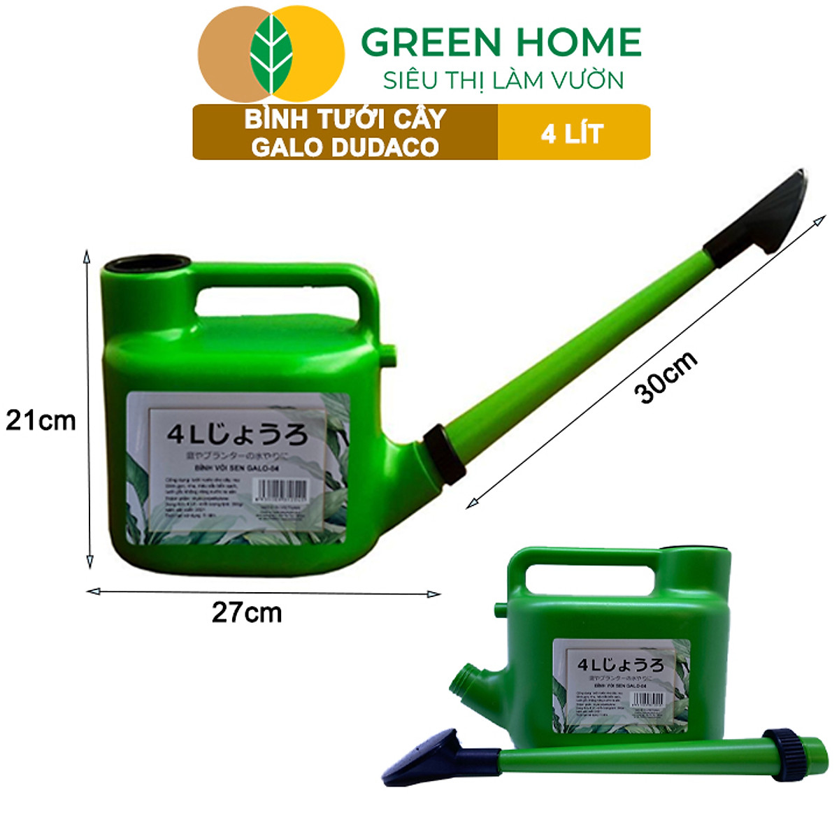 Bình Tưới Cây Vòi Sen GreenHome, Galo Dudaco, 4 Lít, 2 Chế Độ Tưới, Dễ Sử Dụng, Tháo Lắp Dễ Dàng, Độ Bền Cao