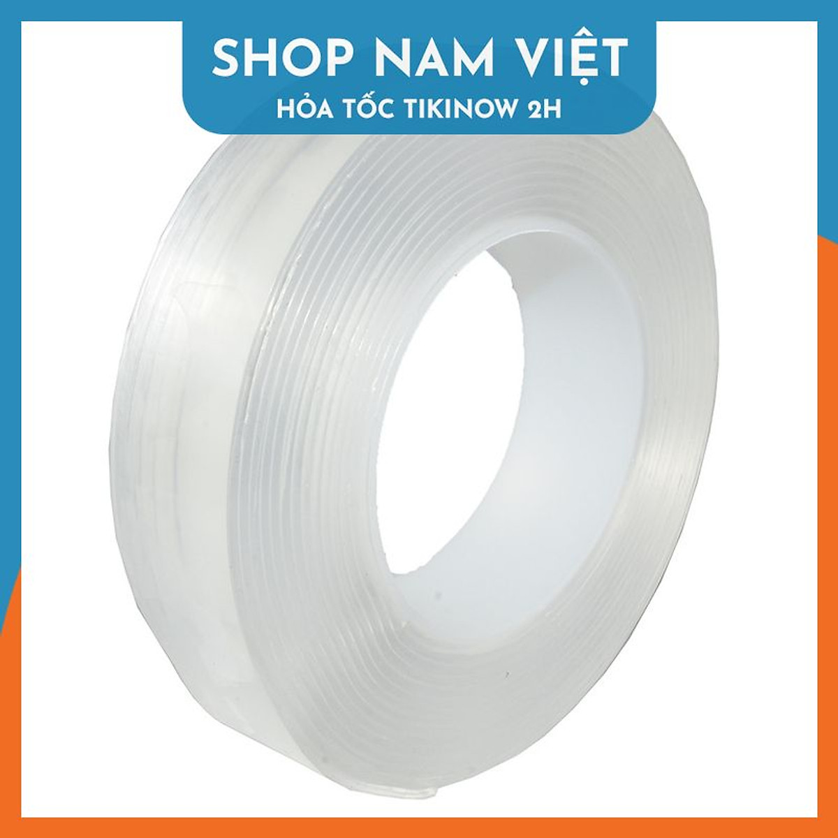 Băng keo dán nano 2 mặt siêu dính trong suốt dày 1mm dài 2m rộng 3cm và 5cm