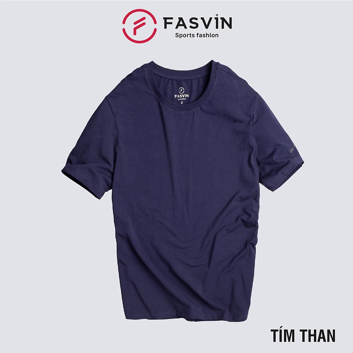 Áo Thun Trơn Nam COTTON FASVIN Vải Mềm Mát Co Giãn Hàng Nhà Máy TS20218.HN