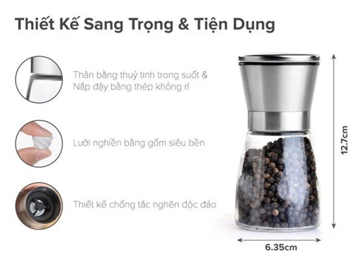 Dụng Cụ Xay Tiêu Thuỷ Tinh Benchusch