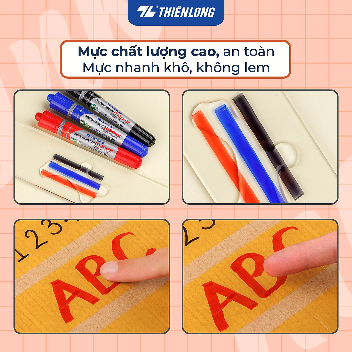 Bộ 6 Mực bút lông dầu Thiên Long PMI-01