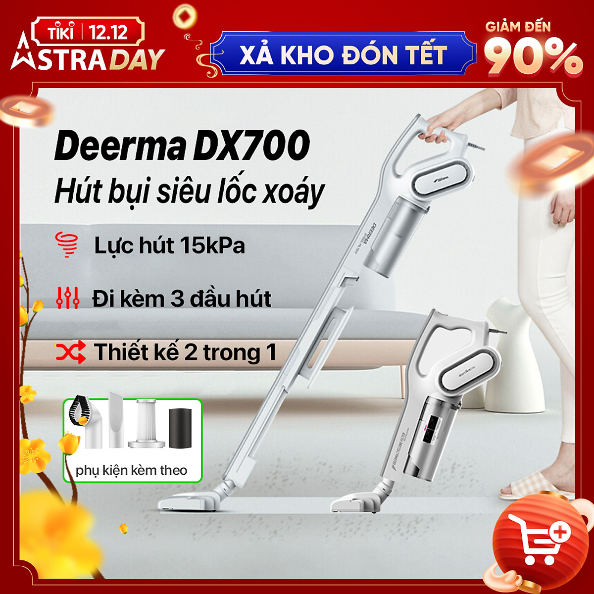 Máy Hút Bụi Cầm Tay Deerma-Deerma Vacuum Cleaner DX700 - Hàng Chính Hãng