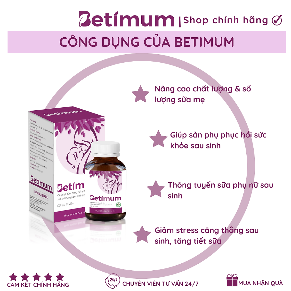 Hộp 30 viên uống lợi sữa Betimum