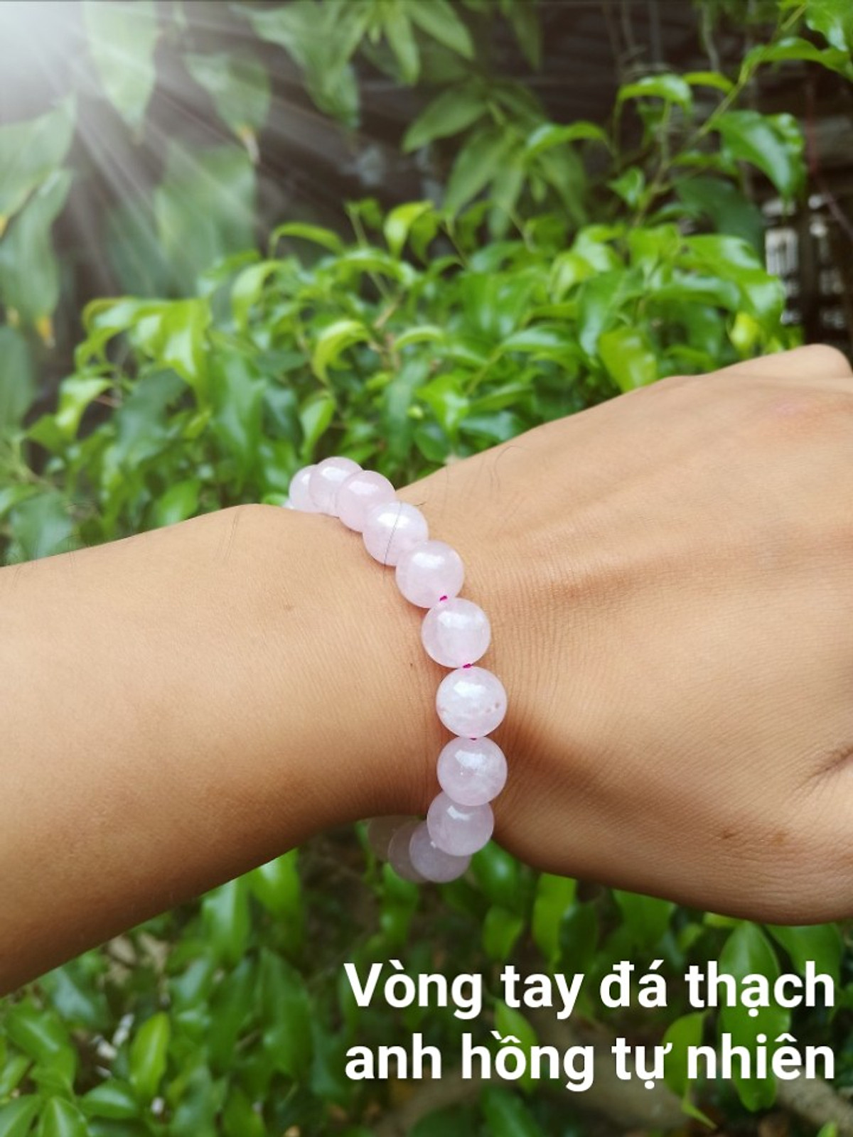 Vòng Tay Phong Thủy Đá Thach Anh Hồng Mệnh Hỏa , Thổ - Đá Phong Thủy (10mm)