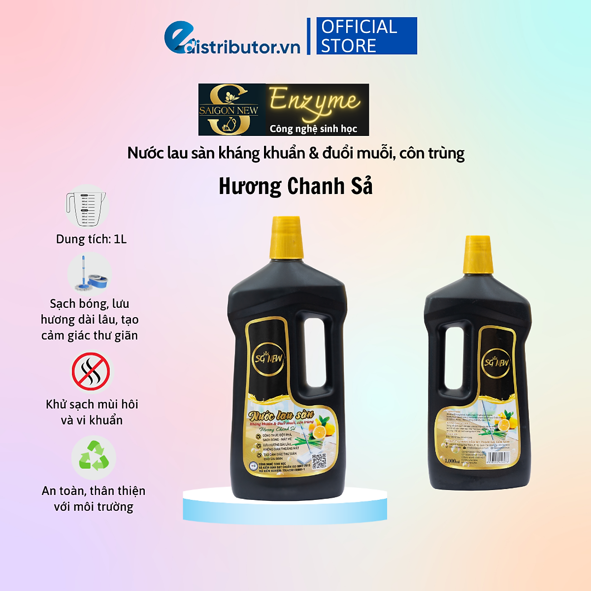 Nước lau sàn kháng khuẩn và đuổi muỗi, côn trùng SGNew - hàng chính hãng