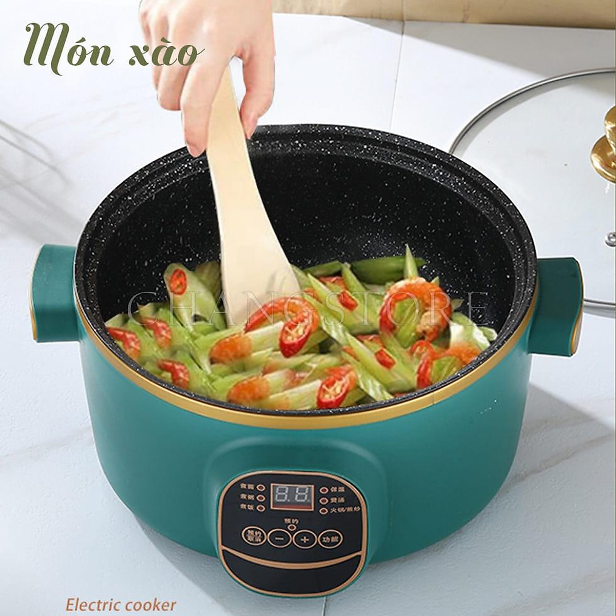 Nồi Lẩu Điện Đa Năng Chống Dính Vân Đá Electric Cooker Pot Shanban ...