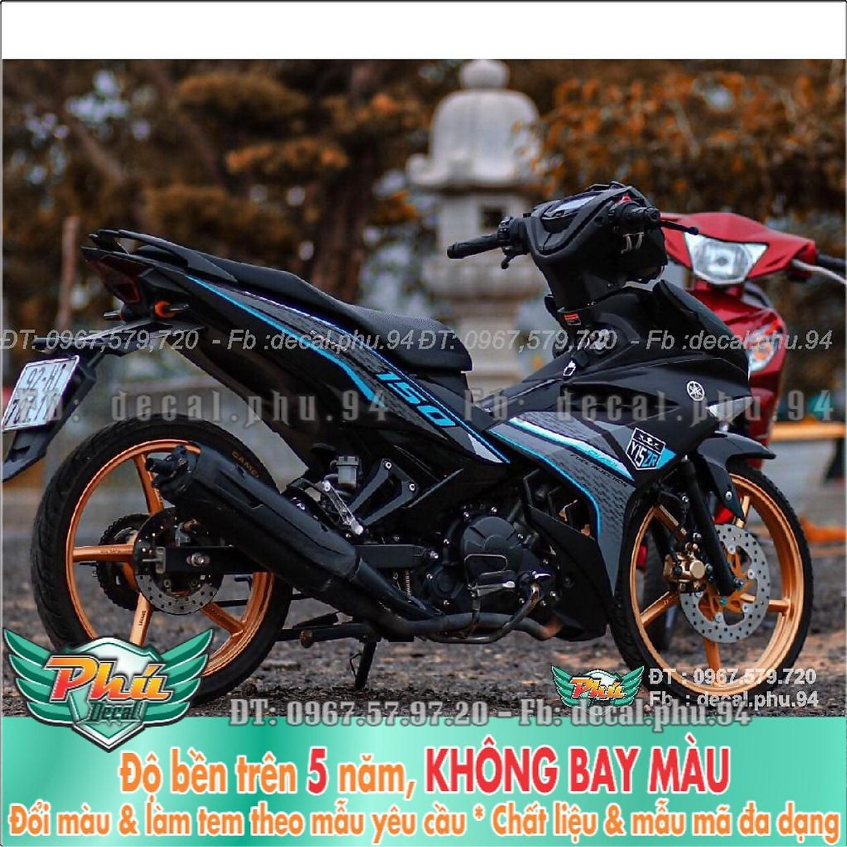 Tem Rời Exciter 150 Y15Zr Xanh Đen Nhám (K) -1 - Decal Trang Trí