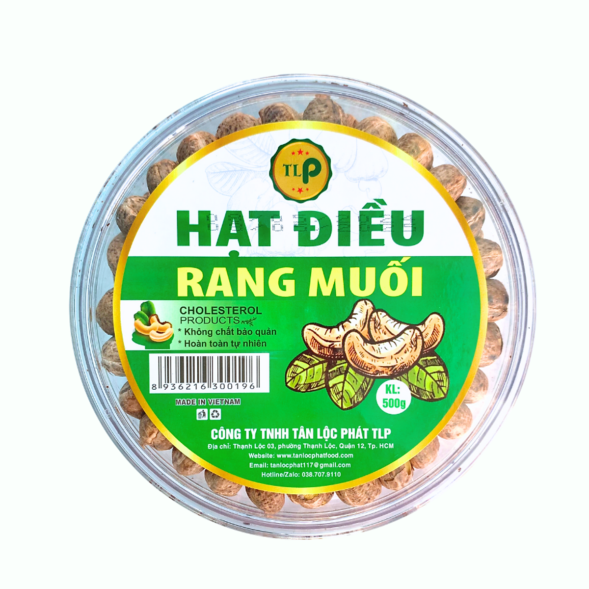 HẠT ĐIỀU RANG MUỐI XẾP HOA TÂN LỘC PHÁT COMBO 1KG - MỖI HỘP 500G