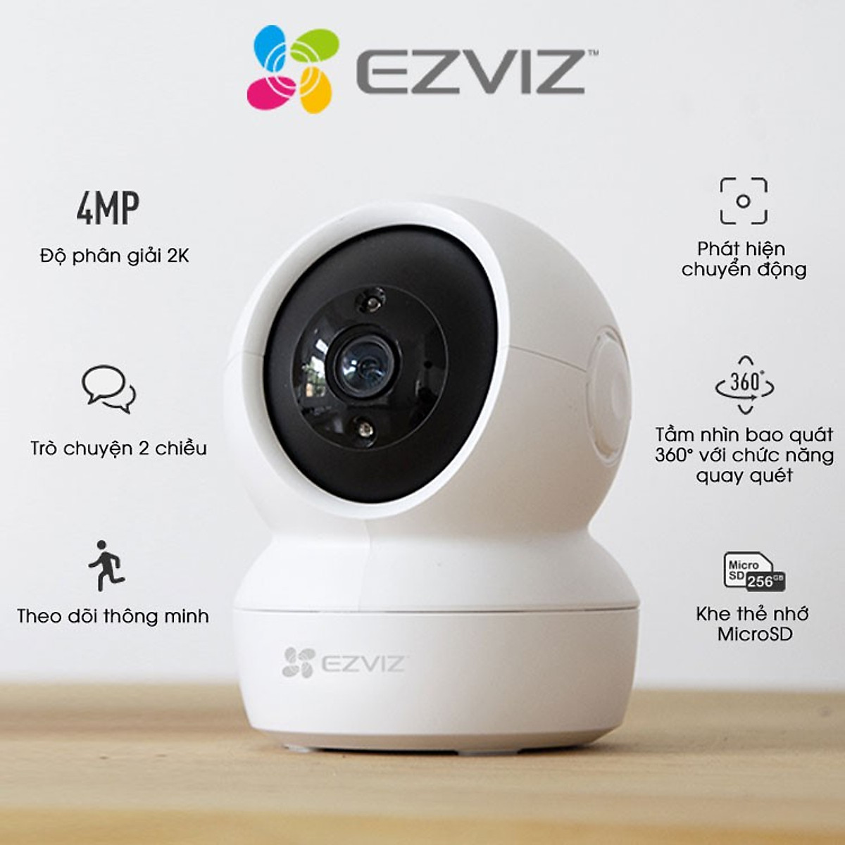 Mua Camera Wifi trong nhà EZVIZ C6N 4MP FULL 1080P, Hàng Chính Hãng - không  kèm thẻ nhớ tại Điện Tử Siêu Nhỏ