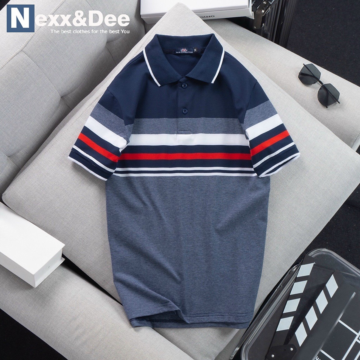 Mua Áo thun polo nam sọc ngang có cổ bẻ vải cá sấu cao cấp ND04 - Xanh đen - L tại Nexx & Dee Official Store Mua Áo Thun Polo Nam Sọc Ngang Có Cổ Bẻ Vải Cá Sấu Cao Cấp Nd04 - Xanh Đen - L Tại Nexx & Dee Official Store