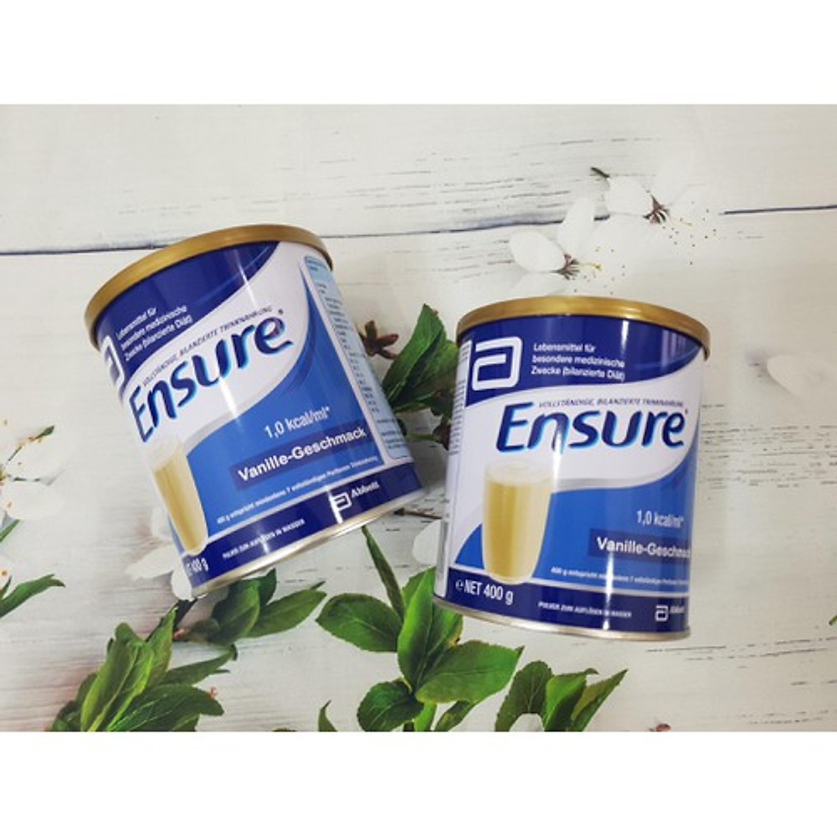 Ensure Đức cho người lớn tuổi Ensure Vanille-Geschmask - Cung cấp đầy đủ dinh dưỡng giúp hồi phục sức khỏe cho người gầy, người suy dinh dưỡng, người già, người sau phẫu thuật, người mới ốm dậy - 400gr/h