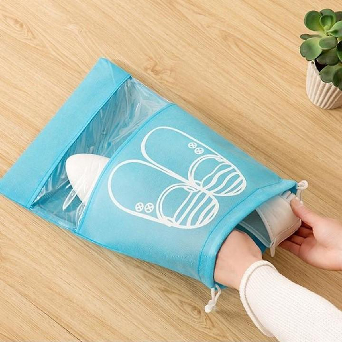 Túi đựng giày dép dây rút tiện ích loại to
