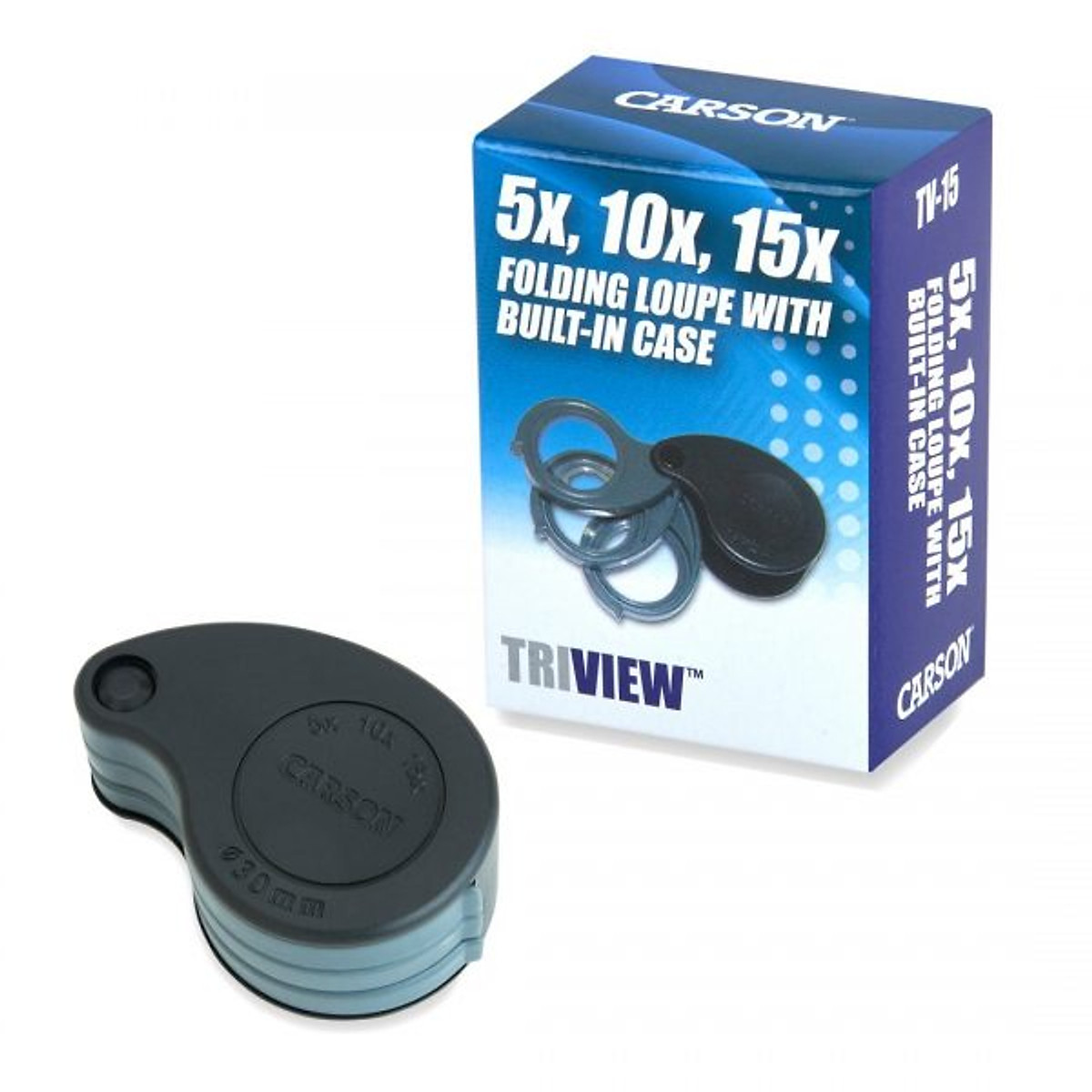 Kính lúp cầm tay bỏ túi Carson Triview TV-15 (5x / 10x / 15x) - Hàng chính hãng
