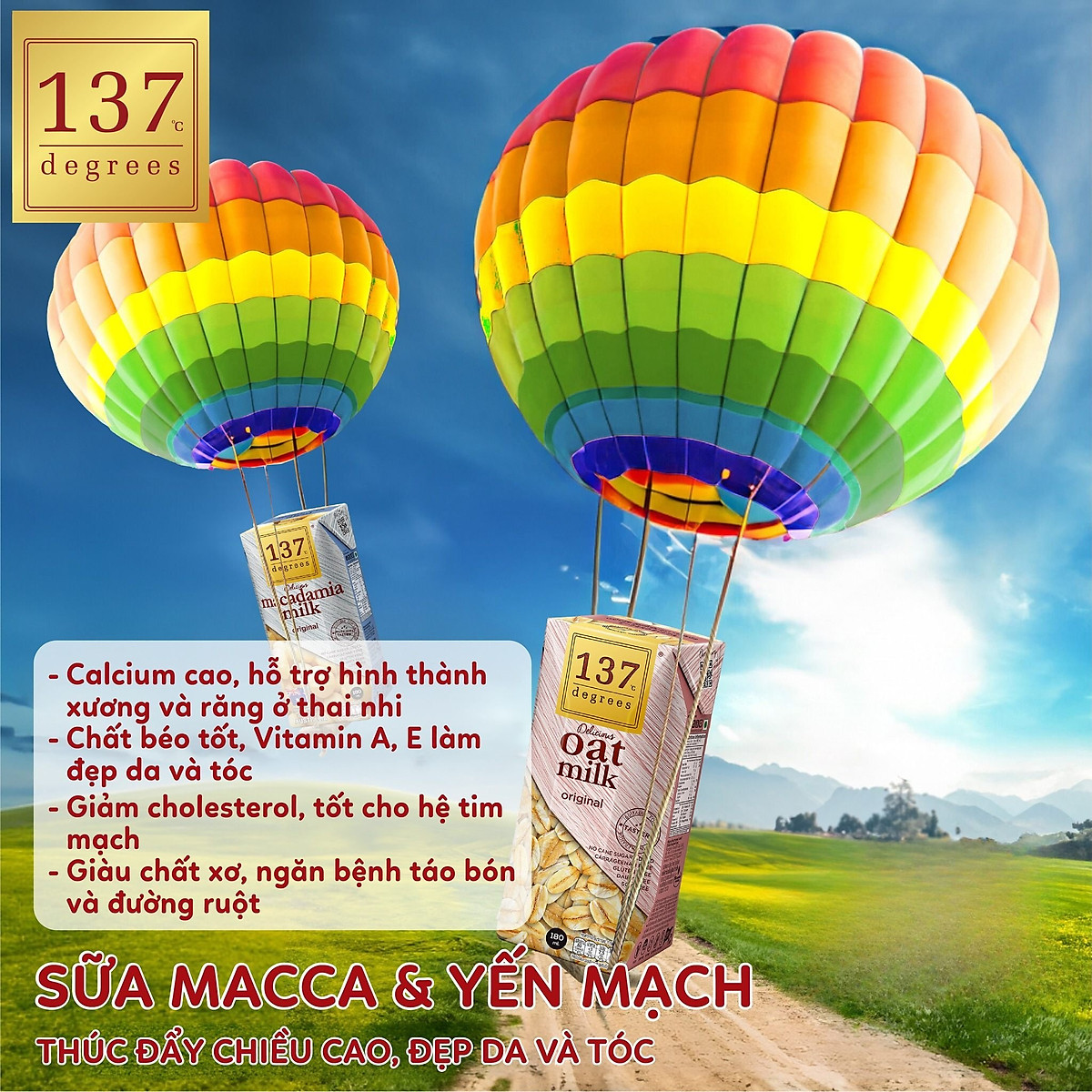 Sữa Hạt Không Đường 137 DEGREES Thái Lan Nhiều Vị, Dinh Dưỡng, Thơm Ngon Bổ Dưỡng Healthy