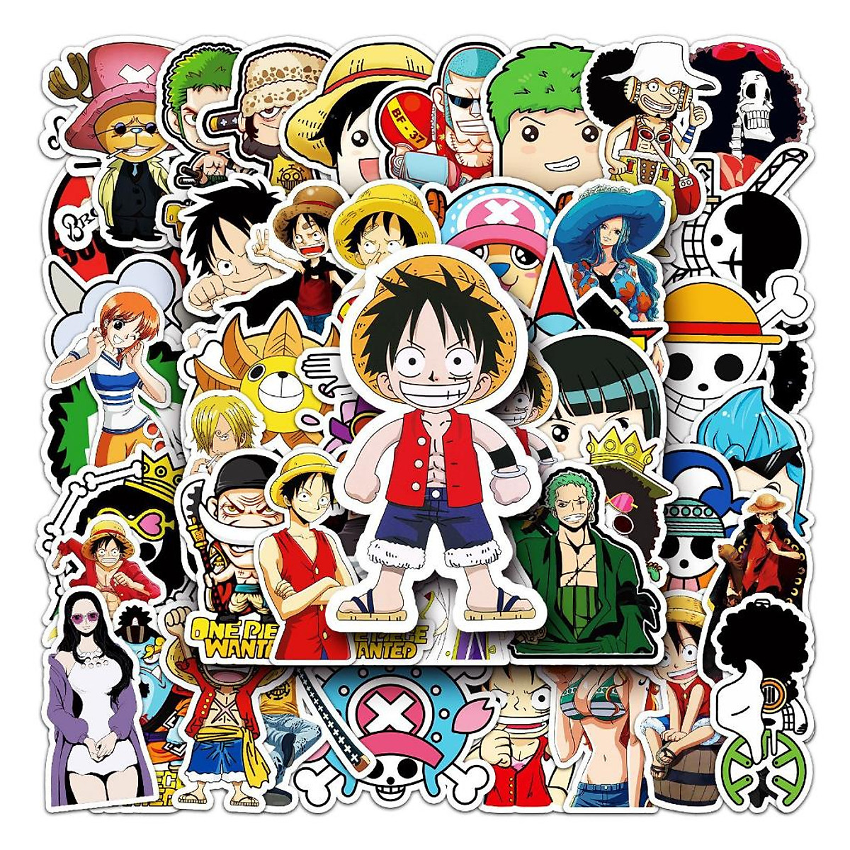 Sticker ONE PIECE hoạt hình cute trang trí mũ bảo hiểm,guitar ...