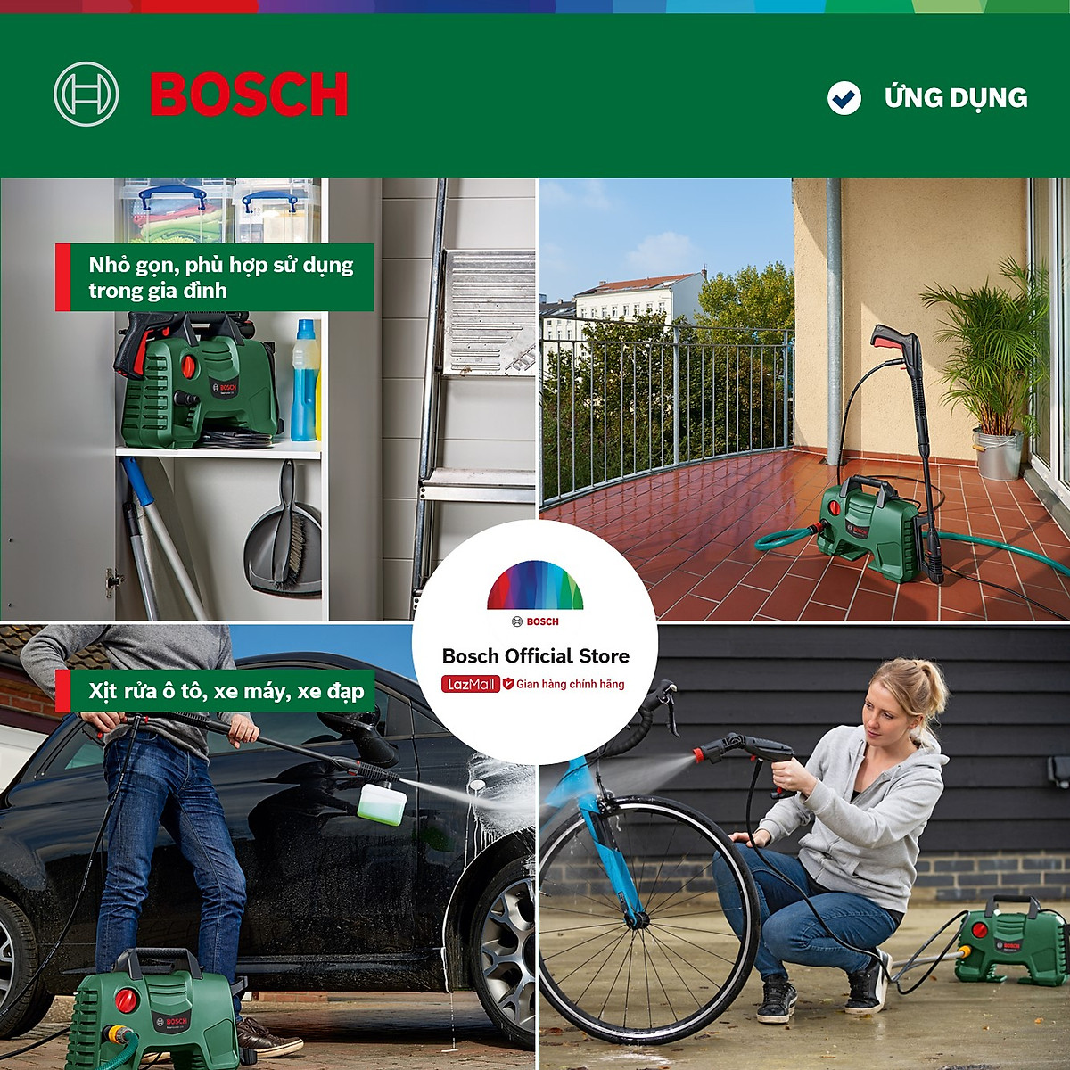 Máy Phun Xịt Rửa Áp Lực Cao Bosch Easyaquatak 110 1300W 06008A7FK0
