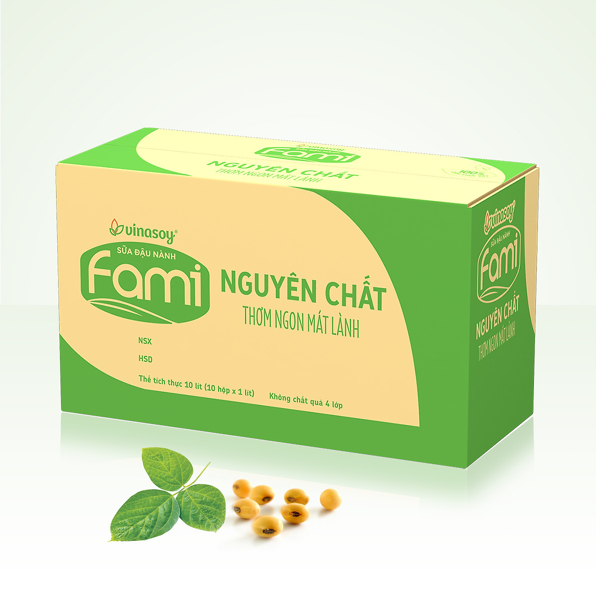 Thùng 10 Hộp Sữa Đậu Nành Fami Nguyên Chất (1 lít / Hộp)