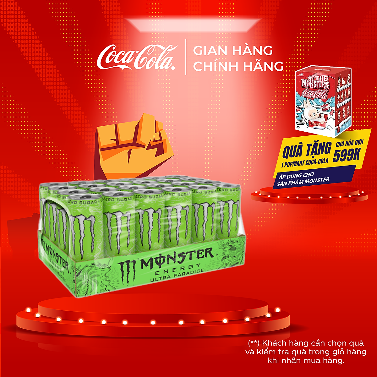 Lốc 24 Lon Nước Tăng Lực Giải Khát Monster Energy Ultra Paradise 355ml/Lon Coca-Cola Official Store