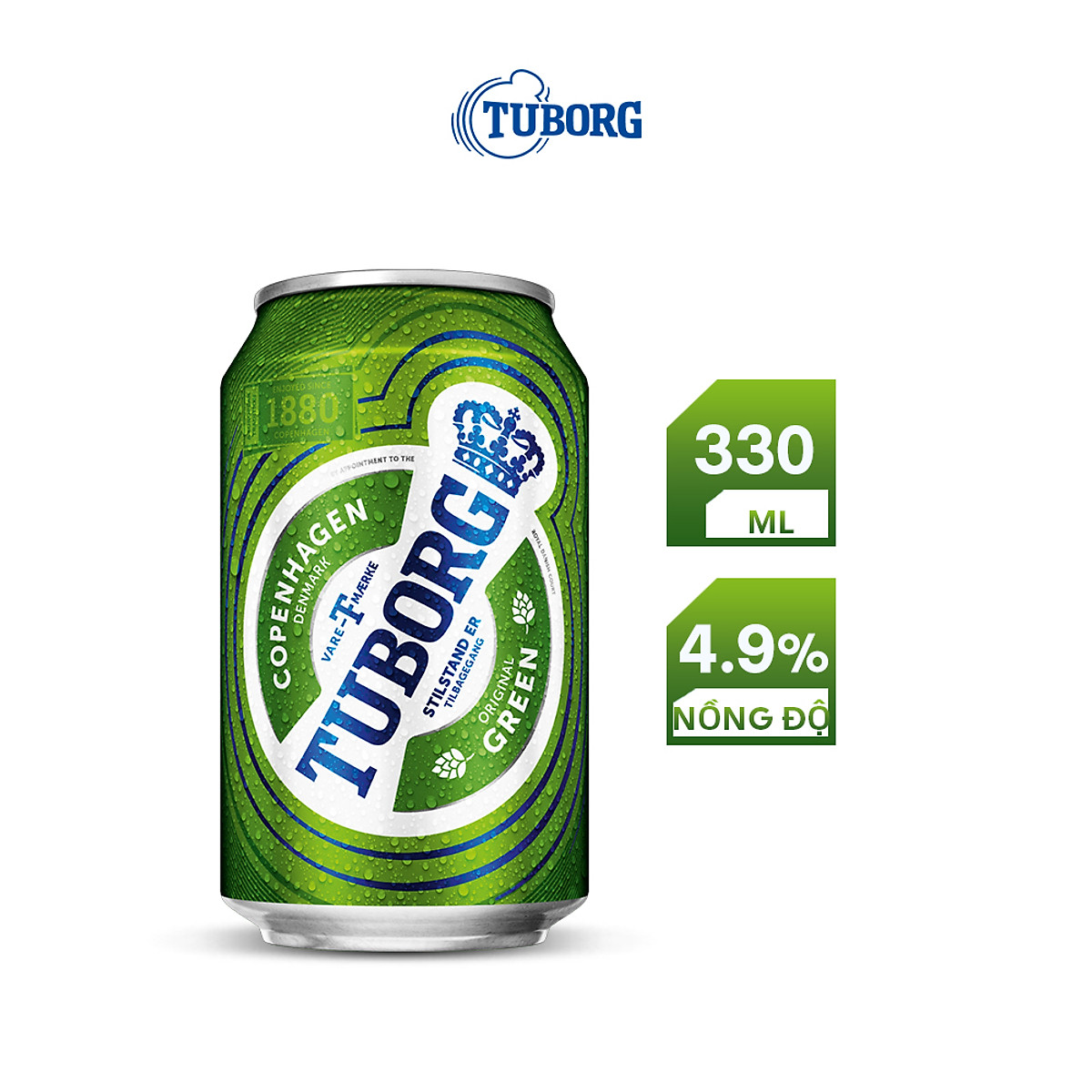 Thùng 24 lon bia Tuborg 330ml - Bia Nhập Khẩu