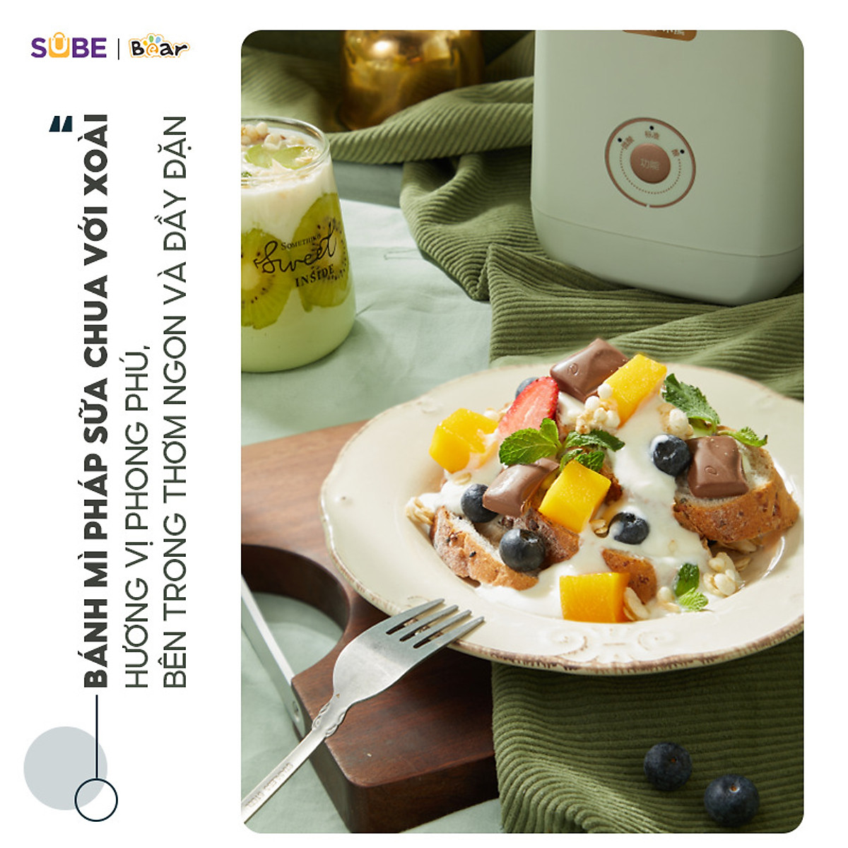 Máy làm sữa chua Bear 1L SB-SC12C 1L (12W)- Hàng chính hãng