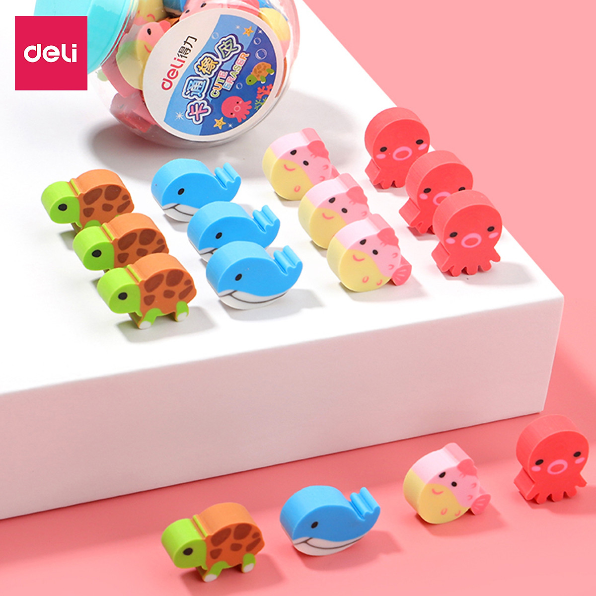 Gôm tẩy học sinh Deli đủ màu - 20 chiếc - 7533