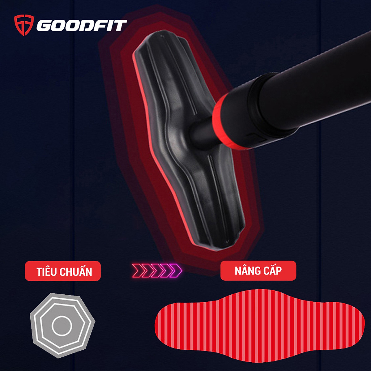 Thanh xà đơn gắn cửa, xà đơn treo tường GoodFit chịu lực 200kg, chốt khóa an toàn chông trượt tập luyện tại nhà GF201PU