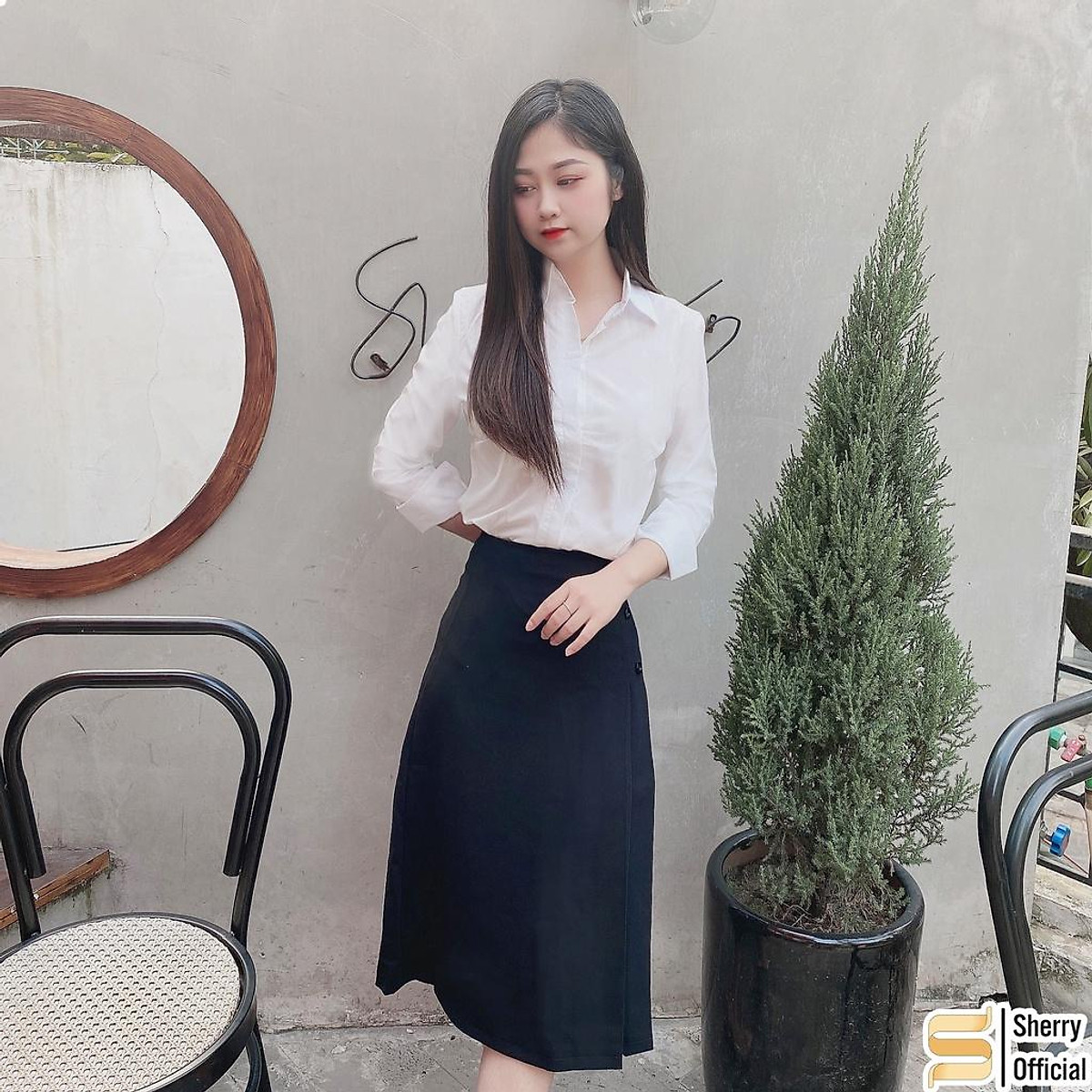 Chân váy công sở xếp ly dáng dài khóa lưng 4 màu J00021  MIU store