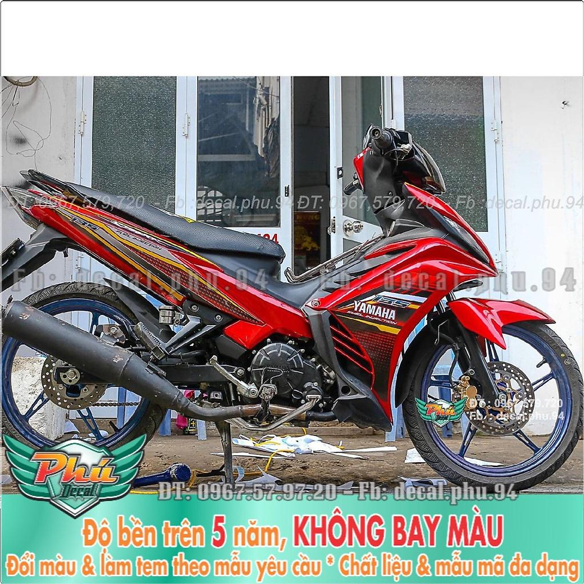 Khám phá với hơn 85 exciter 135 đỏ đen mới nhất 47 Tem Trùm Xe Exciter 135 Cá Mập Rỉ Sét Đỏ Đen E11266