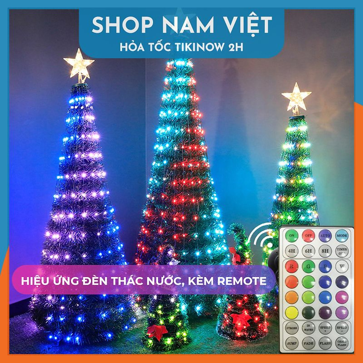 Cây Thông Noel Kèm Đèn Led Điều Khiển Remote, Có Thể Gấp Gọn ...